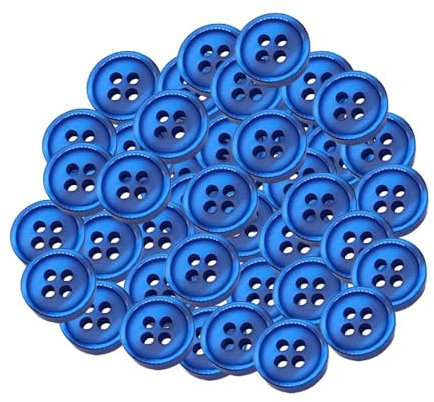 Bunte Knöpfe 200 Stück Harzknöpfe Kunststoff Bastelknöpfe 4-Loch-Knöpfe Rund Harzknöpfe Kinderknöpfe Knöpfe zum Basteln Nähen für DIY (Blau)