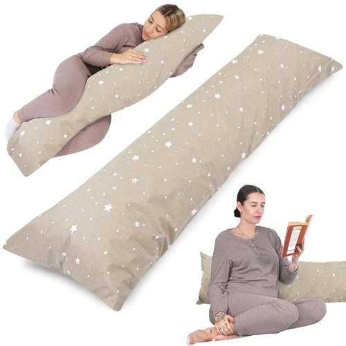 Totsy Baby Seitenschläferkissen Schwangerschaftskissen 40x145 cm - Kuschelkissen Schlafkissen Pregnancy Pillow Stillkissen Kissen mit Bezug für Seitenschläfer und Erwachsene Oeko-Tex