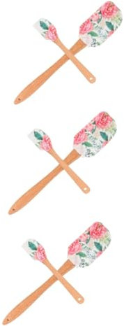 ABOOFAN 3 Ensembles Grattoir À Gâteau Accessoire De Cuisine Boulangerie Pâtisserie Spatule À Fromage Crêpes Spatule Grattoir À Crème Pâtissière Grattoir À Bol En Bois 2 Pièces * 3