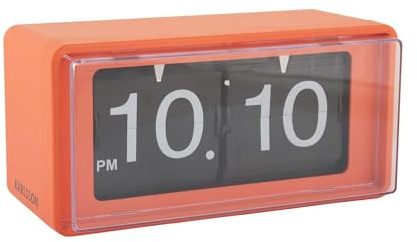 Karlsson Retro Boxed Flip Wall Clock - Bright Orange - 20 x 10 x 10 cm - Rectangle - Thermoplastic - Wall Clock Modern Living Room - Wall Clocks