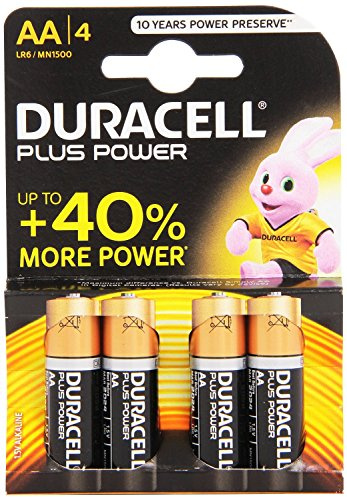 Duracell Plus power AA batteries pack of 4 - Great manufacturer Longer Lasting
