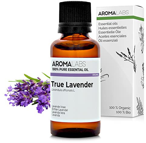 Lavanda Vera BIO (Lavandula officinalis) - 30 mL - Olio Essenziale Chemiotipizzato e Certificato AB - Distensione & Rilassamento - Aroma Labs - Made in France