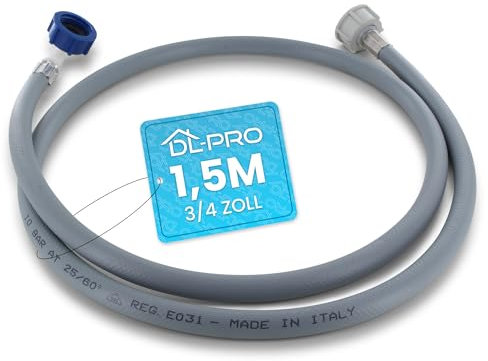 DL-pro 1,5m Wasserschlauch Zulaufschlauch 3/4 Zoll gerade/Winkel 90 Grad für Waschmaschine Spülmaschine
