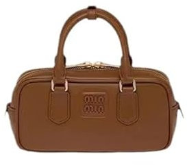 JRink Eine Retro-Bowlingtasche im Nischen-Design für trendige, coole und vielseitige Pendlerinnen, mit einer diagonalen Kreuztasche (braun), braun