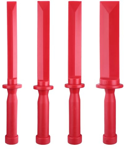 GOLD DEER Juego de 4 raspadores de cincel de plástico que no se dañan de 3/10.2 cm, 7/20.3 cm, 2.5 cm, 1-1/5.1 cm de ancho, resistente a los químicos, herramienta de eliminación de raspadores de