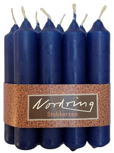 Nordring 8 bougies à tige bleu nuit 2,2 x 11 cm de haut