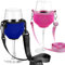 ClcIosis Juego de 2 soportes para colgar, portavasos portátiles para colgar para el cuello para Navidad, cumpleaños, bodas, fiestas (azul rosa)