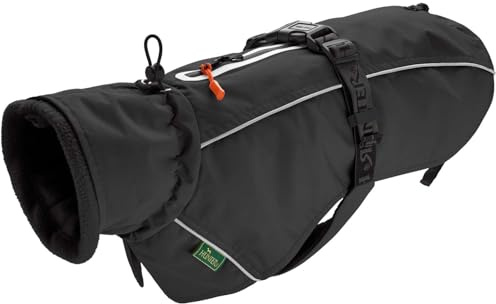 HUNTER Hundemantel NORDBY Mops & Co., Farbe: schwarz, wasserabweisend, warm gefüttert, reflektierend, ideal für kompakte Hunde, schützt vor Kälte & Nässe, maschinenwaschbar, Größe: 40