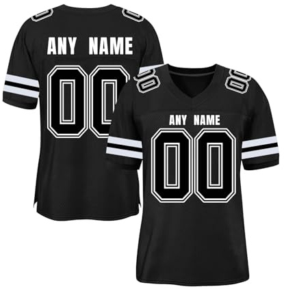 Camiseta de Fútbol Americano Personalizable | Camiseta de Rugby Vintage para Hombre, de Manga Corta, Cuello en V, Mujeres, Juveniles y Preescolares Camisetas Deportiva Hombre