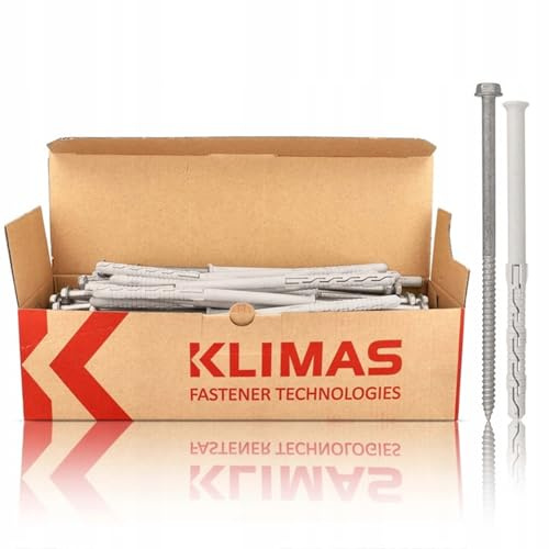 KLIMAS KPS FAST K Rahmendübel 8x120mm mm vormontiert TX30 Sechskant für Beton Ziegel Porenbeton Fenstermontage 50 Stück