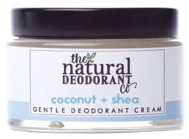 The Natural Deodorant Co, Gentle Deodorant Cream Coconut & Shea 55g, Aluminium Free, Plastic Free, Sensitive Skin