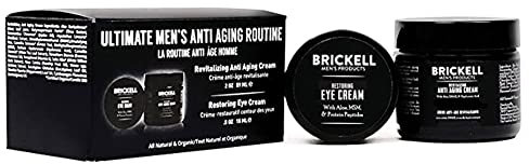 Brickell Men's Ultimate Anti Aging Routine - Nachtcreme & Augencreme gegen Falten und Augenringe - Anti Falten Creme gegen Tränensäcke & geschwollene Augen - Natürlich & organisch - Unparfümiert
