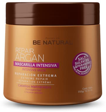 PLACENTA LIFE Be Natural Mascarilla Intensiva Repair Argan 350ml – Reparadora y Nutritiva, Hidrata, Fortalece, Aporta Brillo, Suaviza y Protege el Cabello Dañado