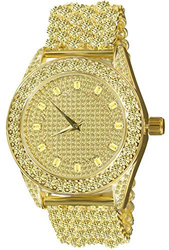 .iced-out. Full CZ Uhr - Gold/Gold