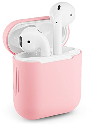 KLUCK Schutzhülle für Apple Airpods 1 & 2 Silikon Case Airpod Hülle Passgenau (Rosa)