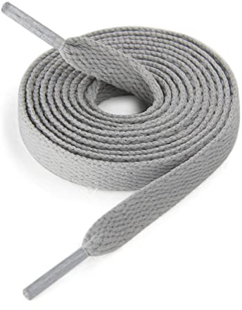 CCSOFTIME 2 Paar Schnürsenkel Grau Flache 8mm Breite Grau Schuhbänder für Sneakers Sportschuhe Turnschuhe,Ersatz Grey Shoelaces für Converse Chucks Nike Air Force,100CM