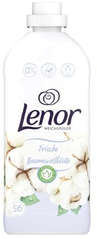 Lenor Weichspüler Frische Baumwollblüte, für die beste aller Zeiten mit Weichheit auf Pflanzenbasis, Weiß, 56 Waschladungen, 1.4 L