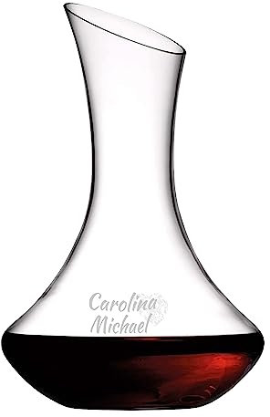 MASTERLASER3.0 Decantador Profesional Personalizado - Garrafa de Vino Tinto Grabada - Personalizable con Nombre, Iniciales de Fecha y Diferentes Caracteres. La mejor idea de regalo (sólo decantador)