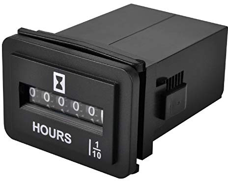 HonorMeet Analog Hour Meter,AC 110V to 250V,Total Hours for Maintenance,Data Storage for Lawn Mower Generator Tractor RV Motorhome Air Compressor.(REC-AC)