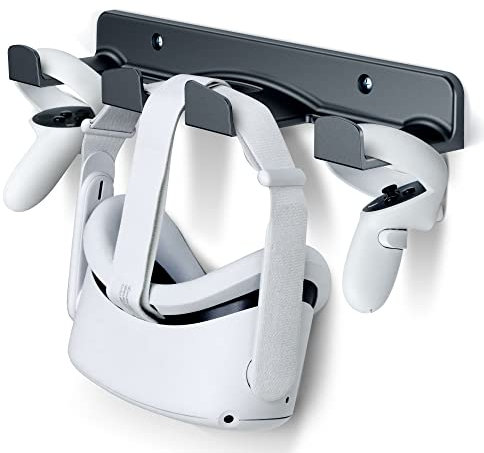 SOKUSIN VR Wall Mount - Storage Stand Holder Hook for Meta/Oculus Quest 2/3/Quest/Rift/Rift S/PSVR 2/Valve Index/HTC Vive/HP Reverb G2/PlayStation VR Headsets, Gaming Controller Hanger Space Saving