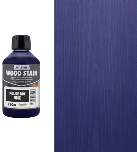 Littlefair's Wood Stain Water-Based - (Police Box Blue) – Non-Toxic, Eco-Friendly & Quick Drying - Easy-to-Apply, Concentrated Formula for All Wood Types – 250ml