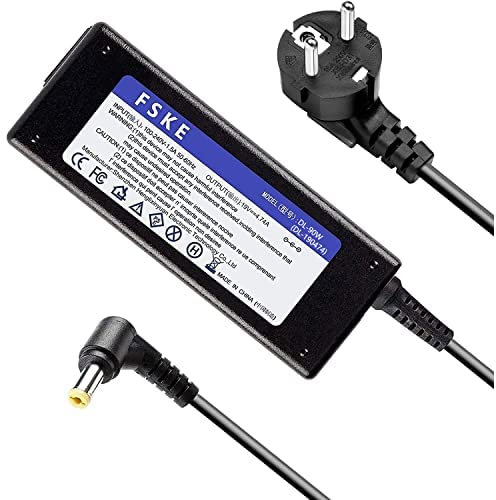 FSKE 19V 4.74A 90W Laptop Ladekabel Notebook Ladegerät Netzteil für Acer Aspire 3 E1 E5 E15 E17 ES1 ES15 V5 V15 5750G 7750G 7741G E5-575 E5-571 E5-573 F5-573G 5.5x1.7mm Nicht kompatibel mit 3,0×1,1mm