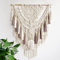 lokeisna Tenture murale en macramé, tapisserie tissée beige et rose poudré faite à la main, décoration murale en macramé, galerie et chambre d'enfant, dimensions : 95 x 70 cm (L x l)
