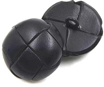 5 bottoni rivestiti in pelle 15/19/21/23/26mm bottoni in pelle nera/marrone per bottoni giacca cappotti, Nero, 19mm