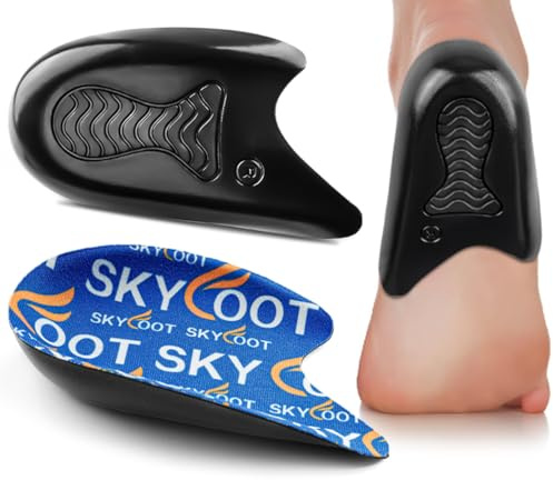 Skyfoot Heel Cups for Achilles Tendonitis, Heel Bone Spurs, Orthotic Inserts for Achilles Tendon Support, Heel Cushions for Heel Pain Relief for Women and Men (Small)
