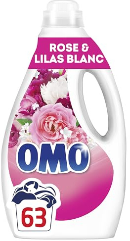 Omo Lessive Liquide Rose Lilas Blanc 2,646L - 63 Lavages