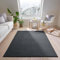 Teppich Kurzflor waschbar sehr weich für Wohnzimmer Esszimmer und Kinderzimmer Flachflor Uni Einfarbig anthrazit 140x200 cm