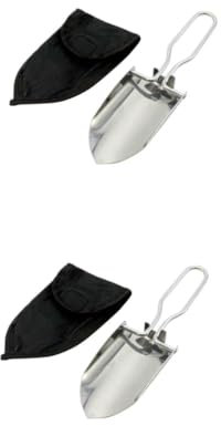 Toyvian 2 Piezas Pala De Jardín Portátil Plegable Palas para Cavar Exterior Pala para Acampar Pala Práctica Al Aire Libre Pala De Camping Pala De Jardinería Acero Inoxidable