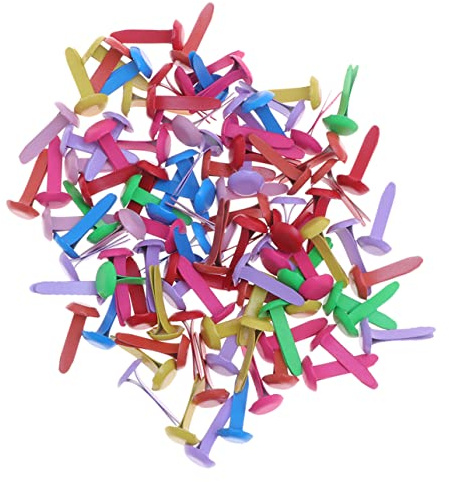 Mikikit 300 Pezzi Mini Brads Colorati in Fermacarte DIY per Scrapbook Biglietti Album Fotografici e Decorazioni Artigianali
