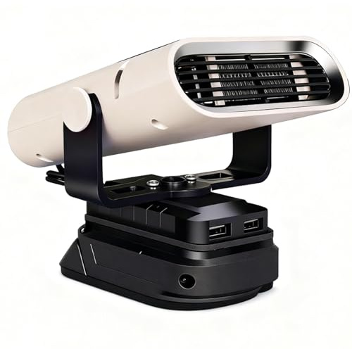 Fafeicy Batteriebetriebene Heizung, Batteriebetriebene Heizung für Serie 2, Einstellbare Heizeinstellungen um 360°, Zum Auftauen, Beschlagen, Heizen mit Leisem Betrieb