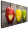 Paul Sinus Art GmbH Äpfel auf Holztisch 120x 50cm Panorama Leinwand Bild XXL Format Wandbilder Wohnzimmer Wohnung Deko Kunstdrucke