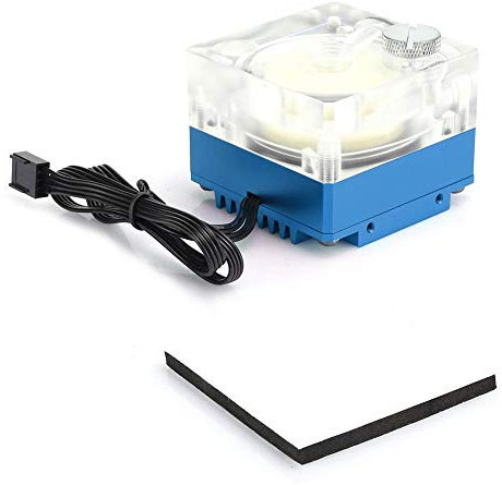 500L/H Pompa di raffreddamento ad acqua per PC Pompa CPU Raffreddamento a liquido Acrilico Alluminio Accessori per computer Dissipatore di calore Mute per controllo PWM 9.6W G1/4 Pompa CPU (Blu)