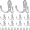 QIMEI-SHOP Crochet Porte Manteau Double Patères à Vêtements avec Vis Crochet de Manteau Mural pour Salle de Bain Cuisine Argent 10 PCS