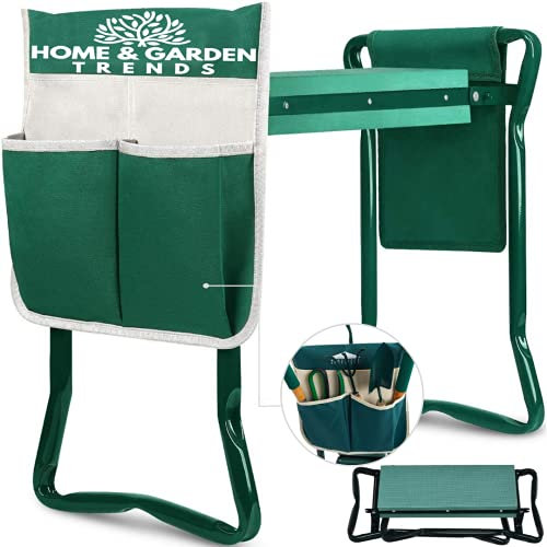 H> Garten-Kniebank und Sitz, faltbarer Gartenhocker, robuste Gartenbank zum Knien und Sitzen, um Knie- und Rückenschmerzen zu verhindern, tolles Geschenk für Frauen, Senioren, Mutter und Papa