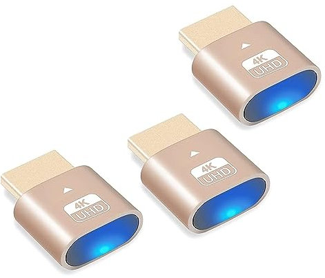 XTVTX 3PCS 4K Dummy Plug Émulateur d'affichage de Moniteur virtuel Haute résolution, Nouvelle génération Prend en Charge jusqu'à 3840x2160@60Hz, 1080@120Hz DVI EDID Emulator