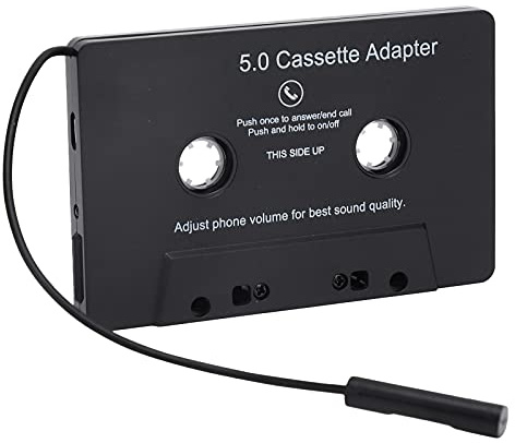 PUSOKEI Car Cassette Audio Receiver, Bluetooth 5.0 Cassette to Aux Adapter, Tape Player MP3 Cassette Player Adapters Audio Converter with Calling Function, Black