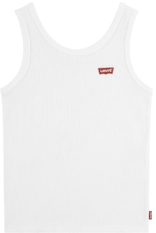 Levi's Lvg Meet And Greet - Canottiera a Coste, Colore: Bianco Brillante, Bianco Brillante, 14 Anni