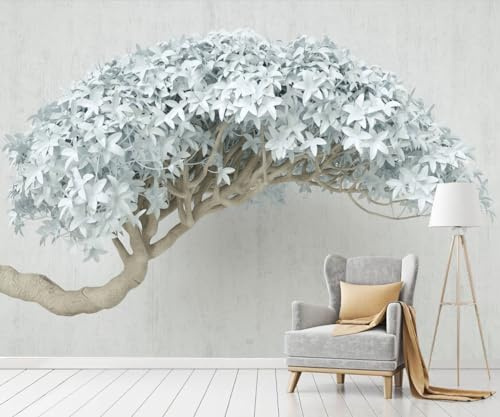 Papier Peint Panoramique 3D Soie, Personnalisé Un Grand Arbre Bleu Grandes Murales Plantes, Moderne Minimaliste pour Salon, Adulte Chambre d'enfants Décoration
