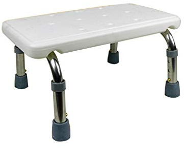 FLYIFE Step Stool Stainless Steel Footstool for Bathroom, Height Adjustable One Step Ladder Bathtub Stool Bathroom Non-Slip Waterproof Stool Household Ladder/31 X 37 X 21-26Cm