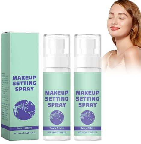 Spray Fissante Idratante 2 pezzi da 100ml Fissatore per Trucco a Lunga durata, Trasparente e leggero Per una Carnagione Luminosa e un Glow Naturale