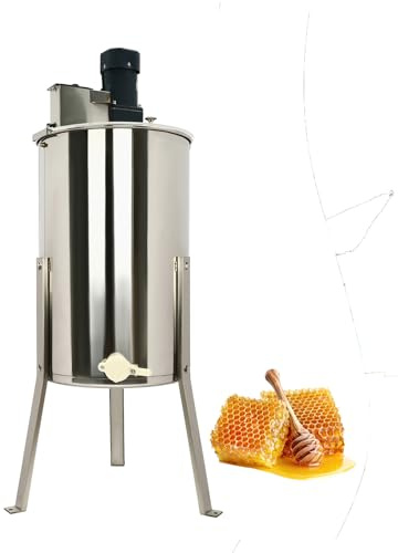 Essoreuse à miel électrique 220 V 140 W en acier inoxydable - 8 cadres - Extracteur de miel avec couvercle - Séparateur de miel de ruche - 38 x 60 cm