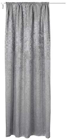 WOLTU Gardinen Blickdicht Thermovorhang Kälteschutz mit Kräuselband, 250g/m² Schwere Verdunklungsvorhänge Wärmeisolierende Vorhänge Damast Optik Wohnzimmer Schlafzimmer, 135x245cm Dunkelgrau (1 Stück)