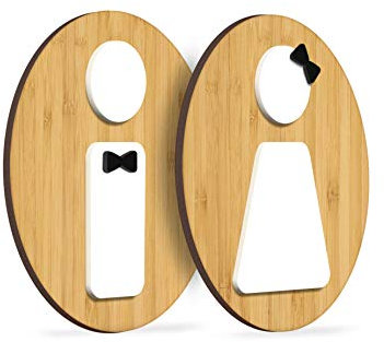 3DP Signs - Inodoro de baño WC - letreros y pictogramas personalizables para puertas, habitaciones, restaurantes, tiendas y oficinas, placa de madera en relieve