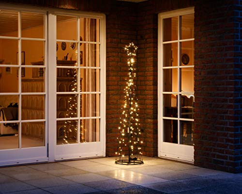 LED-metallgran | upplyst med varmvit LED | ljusträd – julgran för inomhus- och skyddade utomhusbruk (180 cm/160 LED)