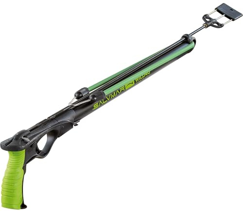 SALVIMAR Wild Speargun for Spearfishing - Underwater Hunting Aluminum Barrel Spearfishing Gun with Fiberglass Handle, Stainless Trigger Mechanism, Threaded Shaft, Three Prong Tip, 75
