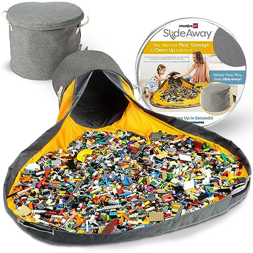 Creative QT – Slideaway-und Spielmatte für Kinder – Organizer-Aufbewahrungsbehälter für Spielzeug – Jungen und Mädchen – Aufbewahrung im Spielzimmer – Spielzeughalter für Zimmer – Grau